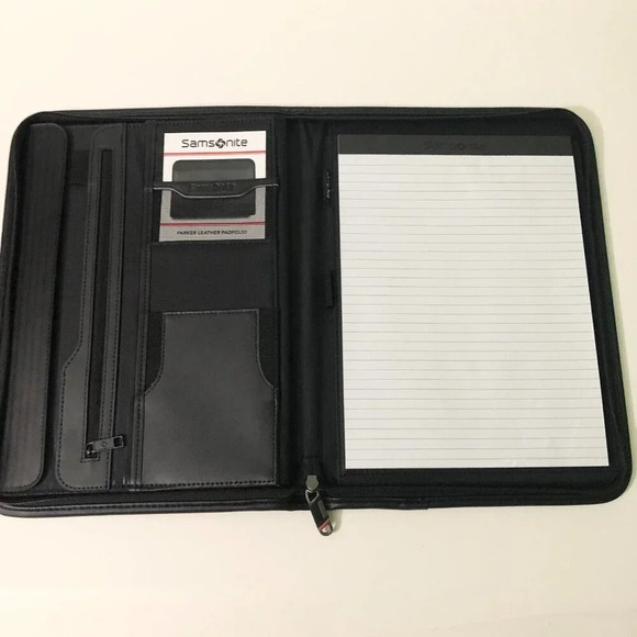 Samsonite Parker Leather  Padfolio Organizer Branded By Prime Solutions - Picture 13 of 16